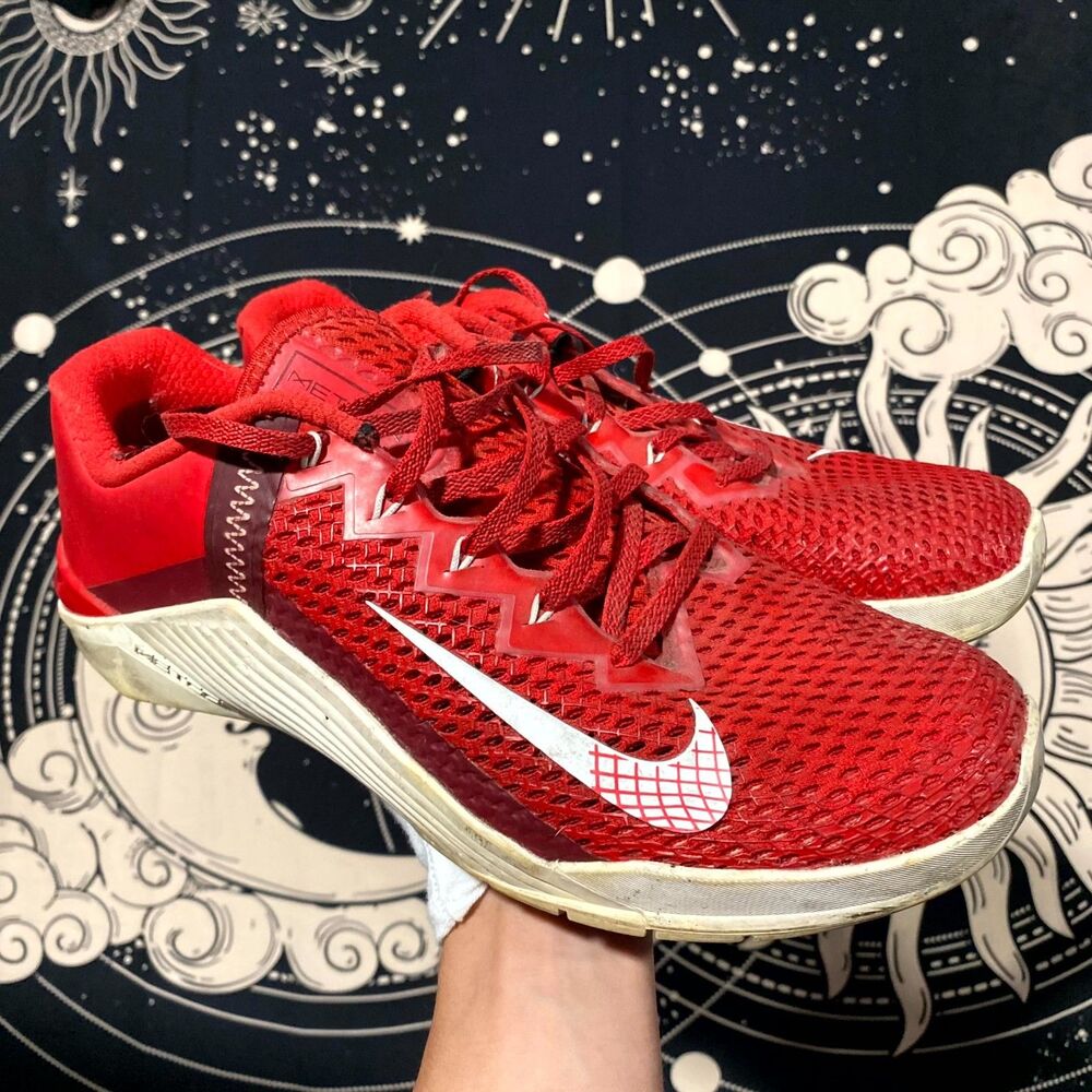 Nike Metcon 6 DA2894-991 Athletic Sneaker Men's 10 Red Mesh Running Workout
